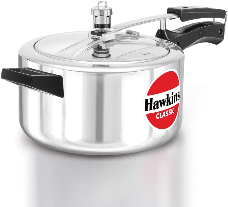 HAWKINS Classic CL40 4-Liter New Improved Aluminum Pressure Cooker, Small, Silver