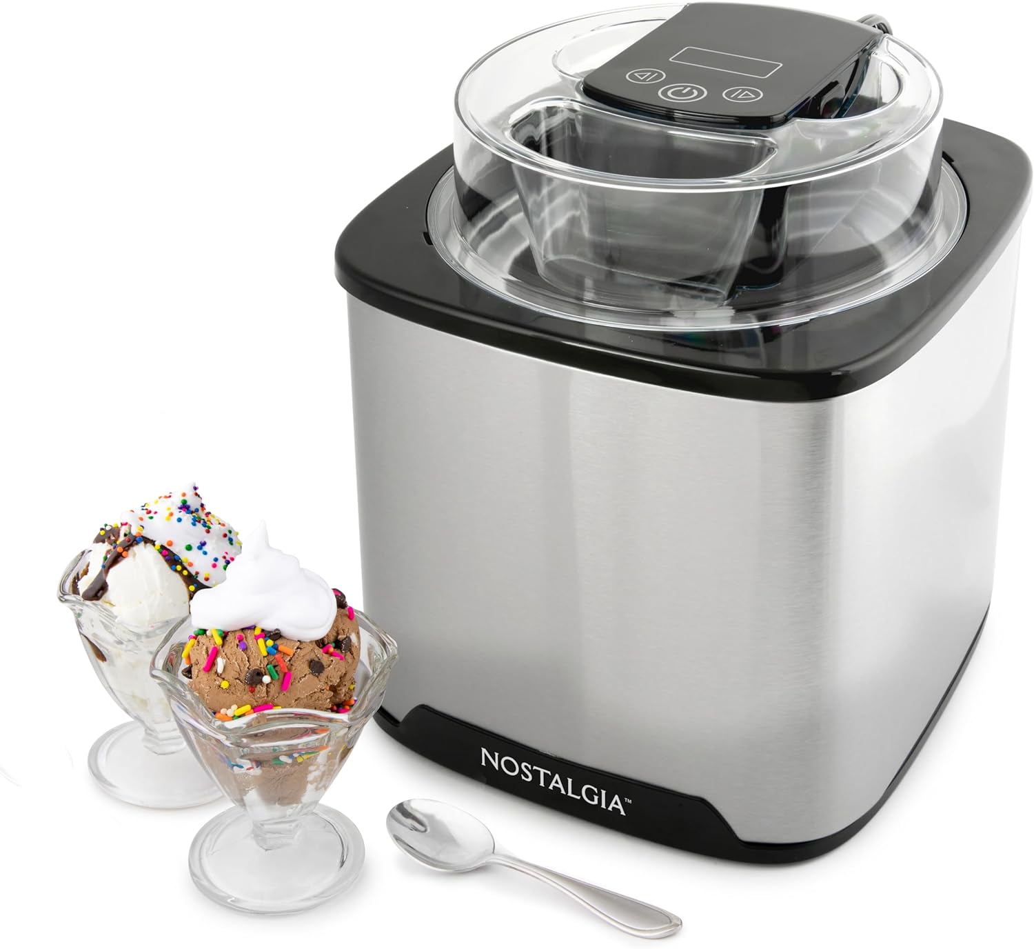 I bought this for my husband as a Fathers Day gift as he loves to make homemade ice cream. His old model died so he needed a replacement- this is a great size and works amazing, and is easy to use and clean up!