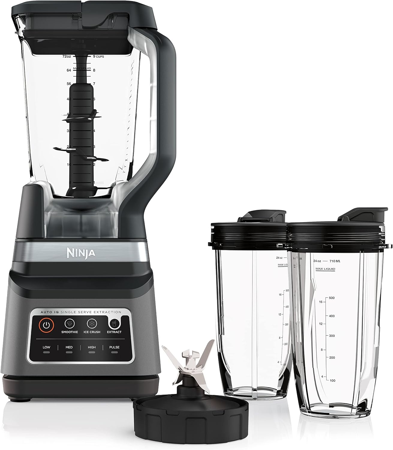 Ninja BN751 Professional Plus DUO Blender, 1400 Peak Watts, 3 Auto-IQ Programs for Smoothies, Frozen Drinks & Nutrient Extractions, 72-oz. Total Crushing Pitcher & (2) 24 oz. To-Go Cups, Black