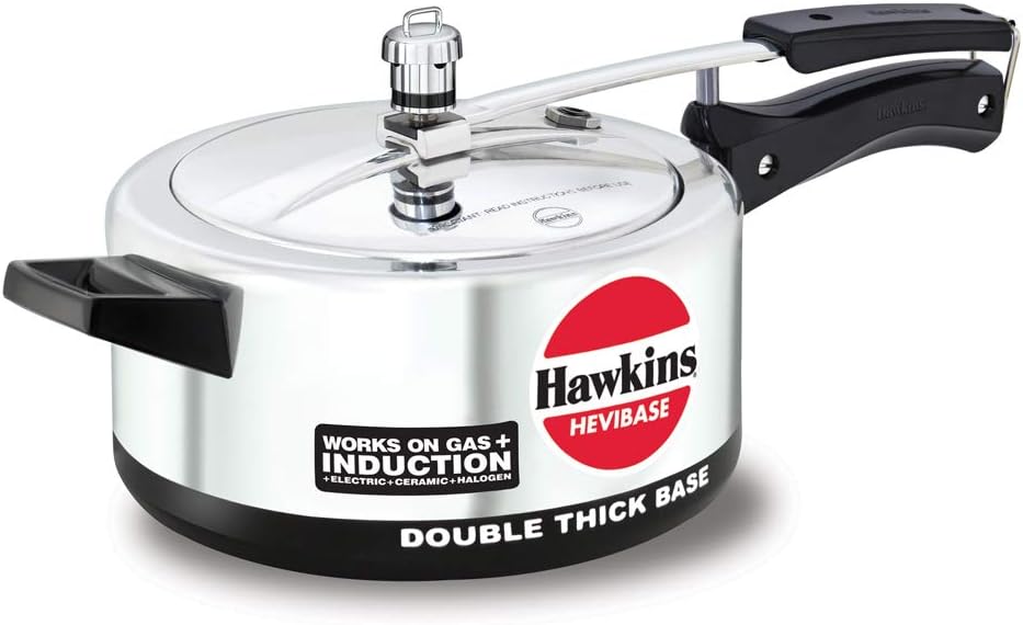 Hawkins Hevibase IH35 Pressure Cooker, 3.5 Liters, Silver