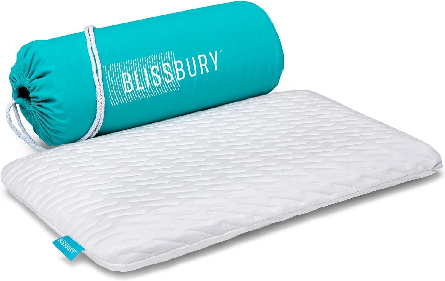 BLISSBURY 2.6 Inch Ultra Thin Pillow for Sleeping | Premium Memory Foam Flat Pillow for Stomach Sleeper | for Back & Stomach Sleeper | Certified Foam for Neck and Back Support | Removable Bamboo Case