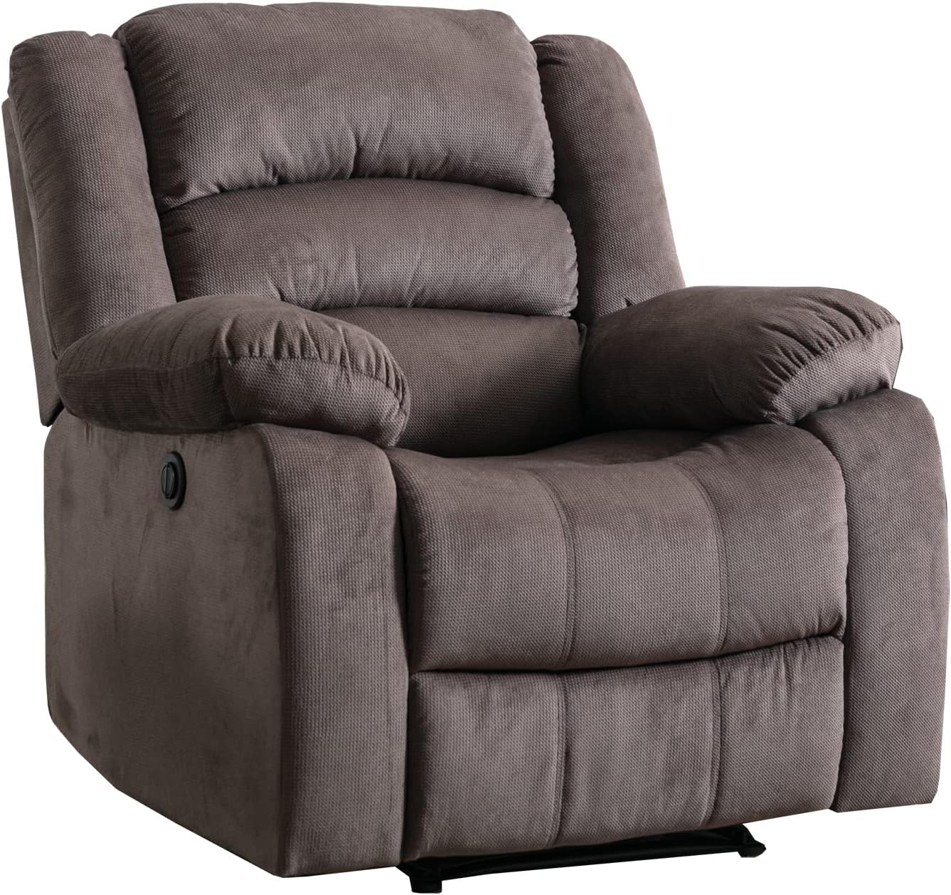 Classic Power Recliner Chair, Oversized Electric Overstuffed Reclining Chair with Soft Cushion and Back, Sofa with Comfortable Armchair, Brown