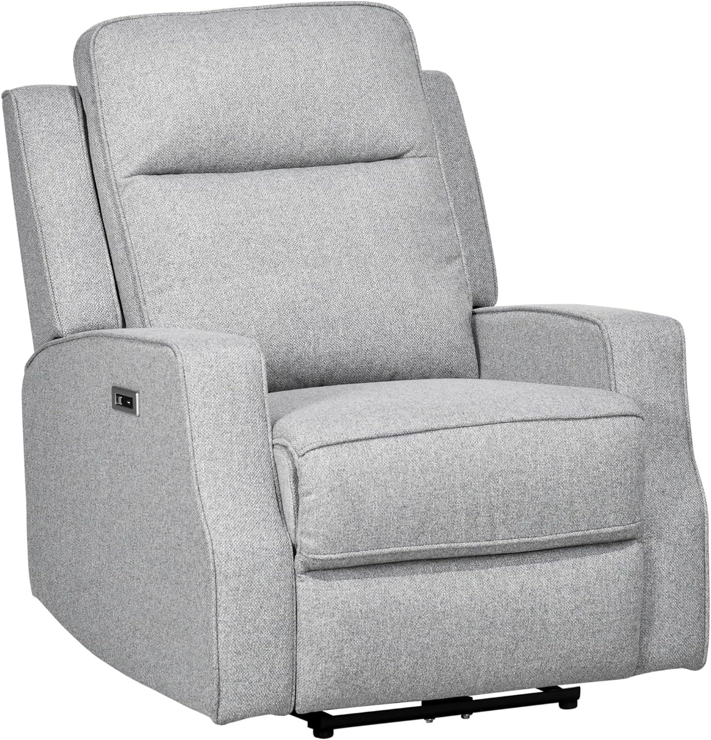 HOMCOM Electric Power Recliner, Wall Hugger Armchair with USB Charging Station, Sofa Recliner with Linen Upholstered Seat and Retractable Footrest, Gray