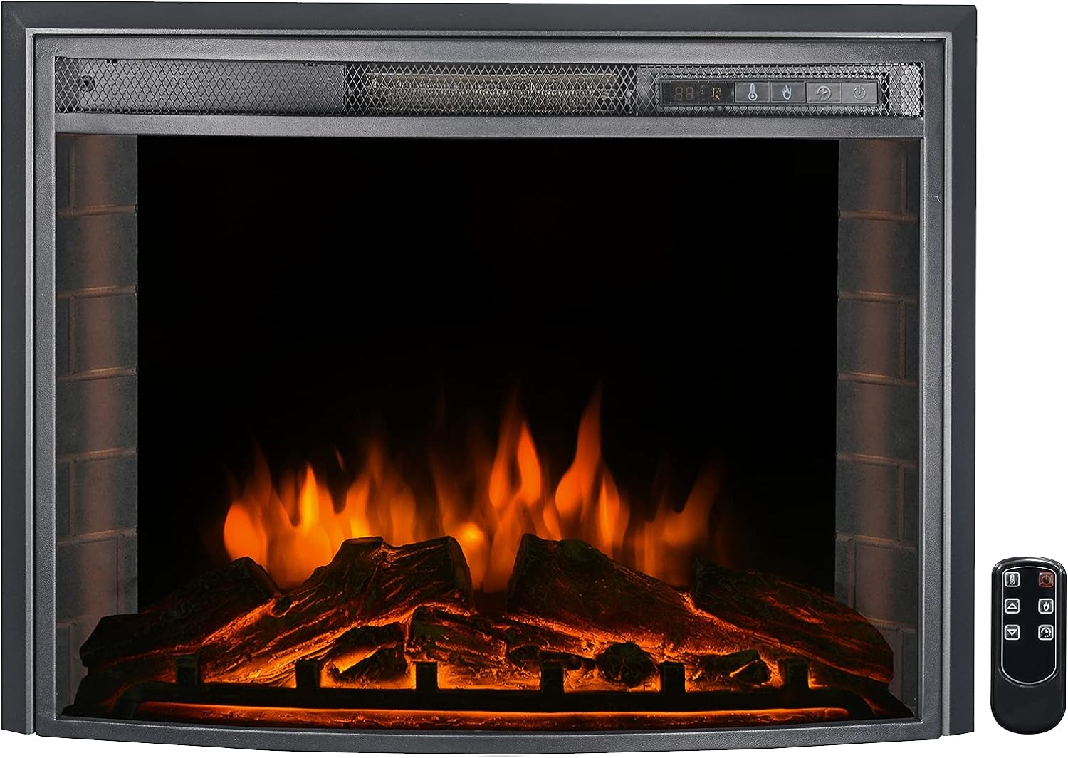 26 inch 750W/1500W Arc Electric Fireplace Inserts with Remote Control in Wall Recesse,Fireplace Heater