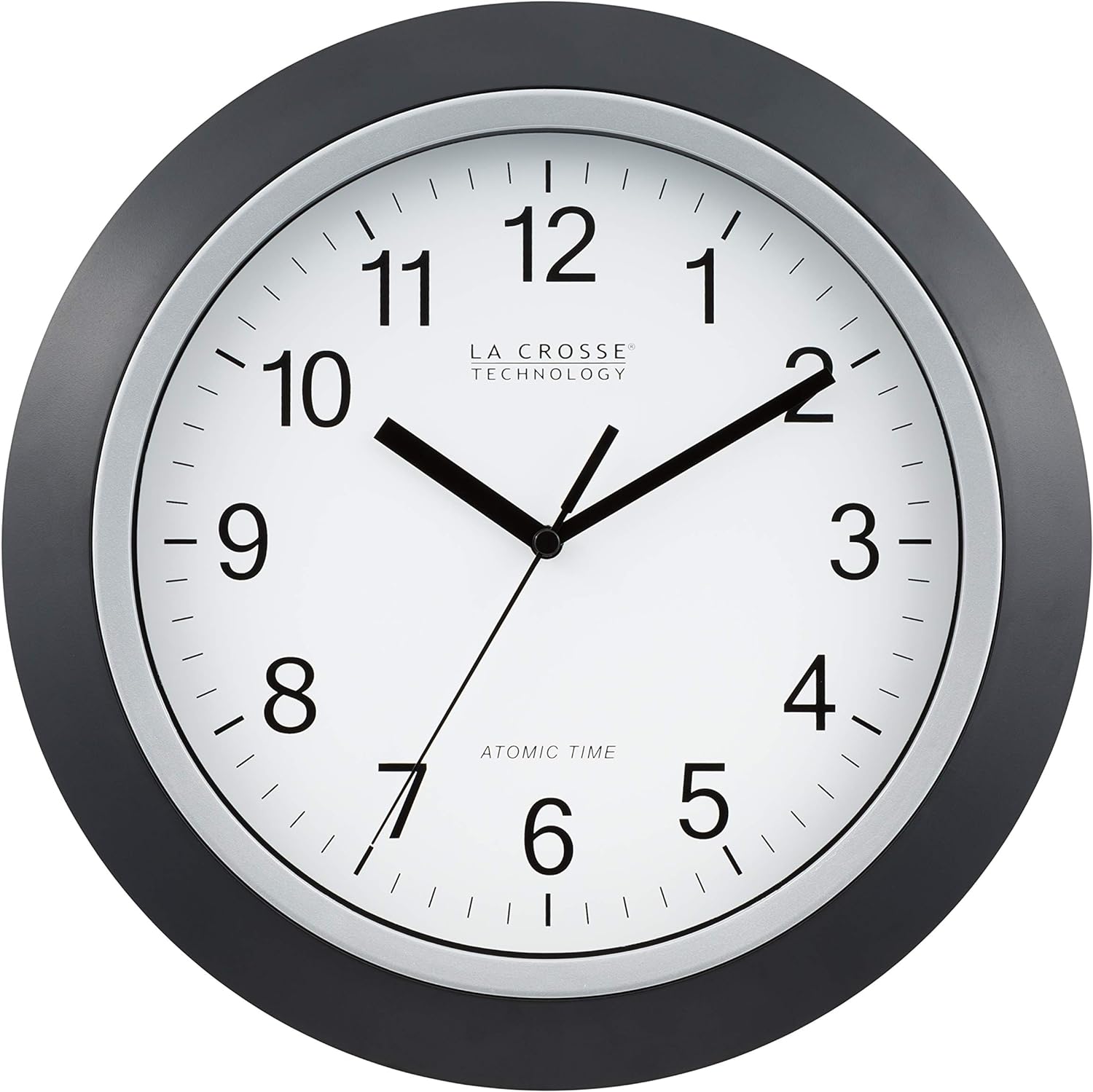 La Crosse Technology WT-3129B 12 Inch Atomic Analog Wall Clock, Pack of 1, Black