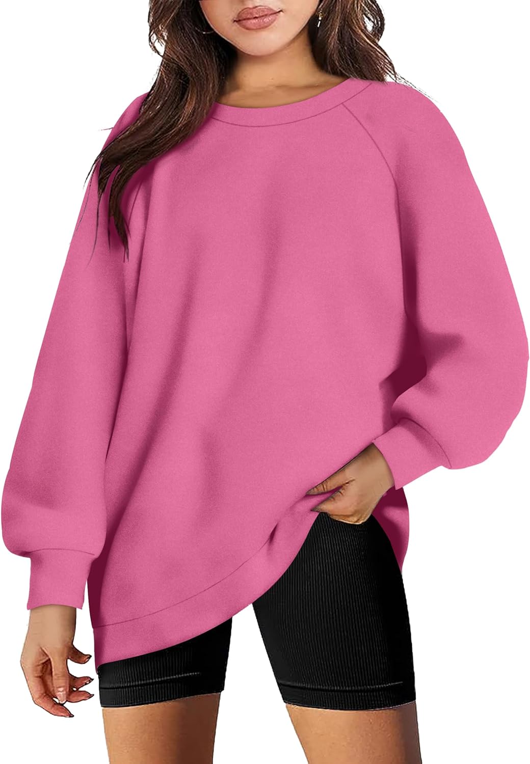 OFEEFAN Oversized Sweatshirt for Women Fleece Pullover Long Sleeve Tops Crewneck Casual 2023 Trendy Fall Clothes