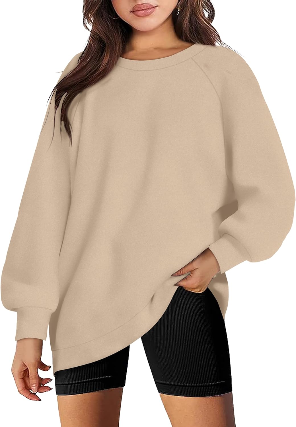 OFEEFAN Oversized Sweatshirt for Women Fleece Pullover Long Sleeve Tops Crewneck Casual 2023 Trendy Fall Clothes