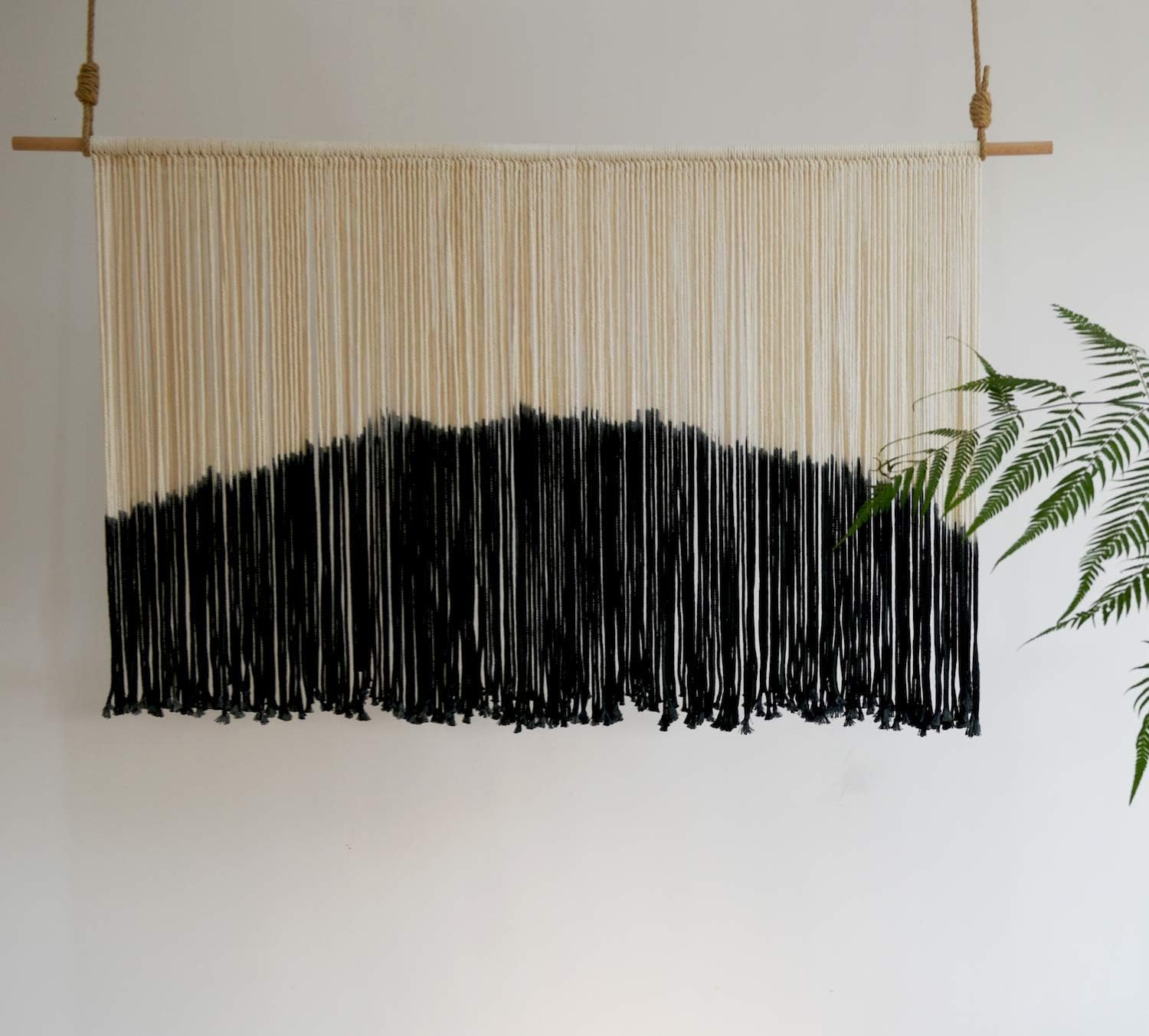 Flber Tie-Dye Macrame Wall Hanging Large Bohemian Yarn Tapestry Macrame Home Dcor, 59x 35