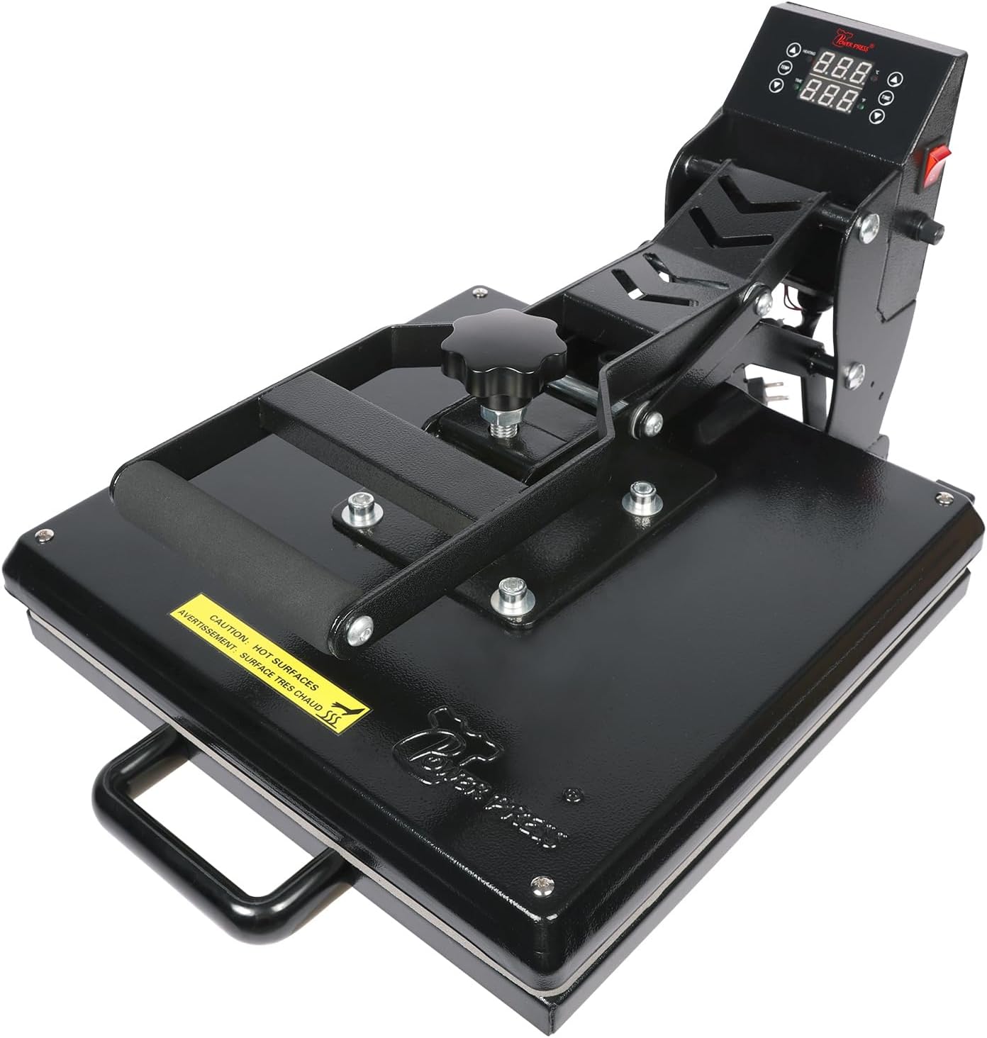 Industrial-Quality Digital Sublimation Heat Press Machine for T Shirt, 15x15 Inch, Black