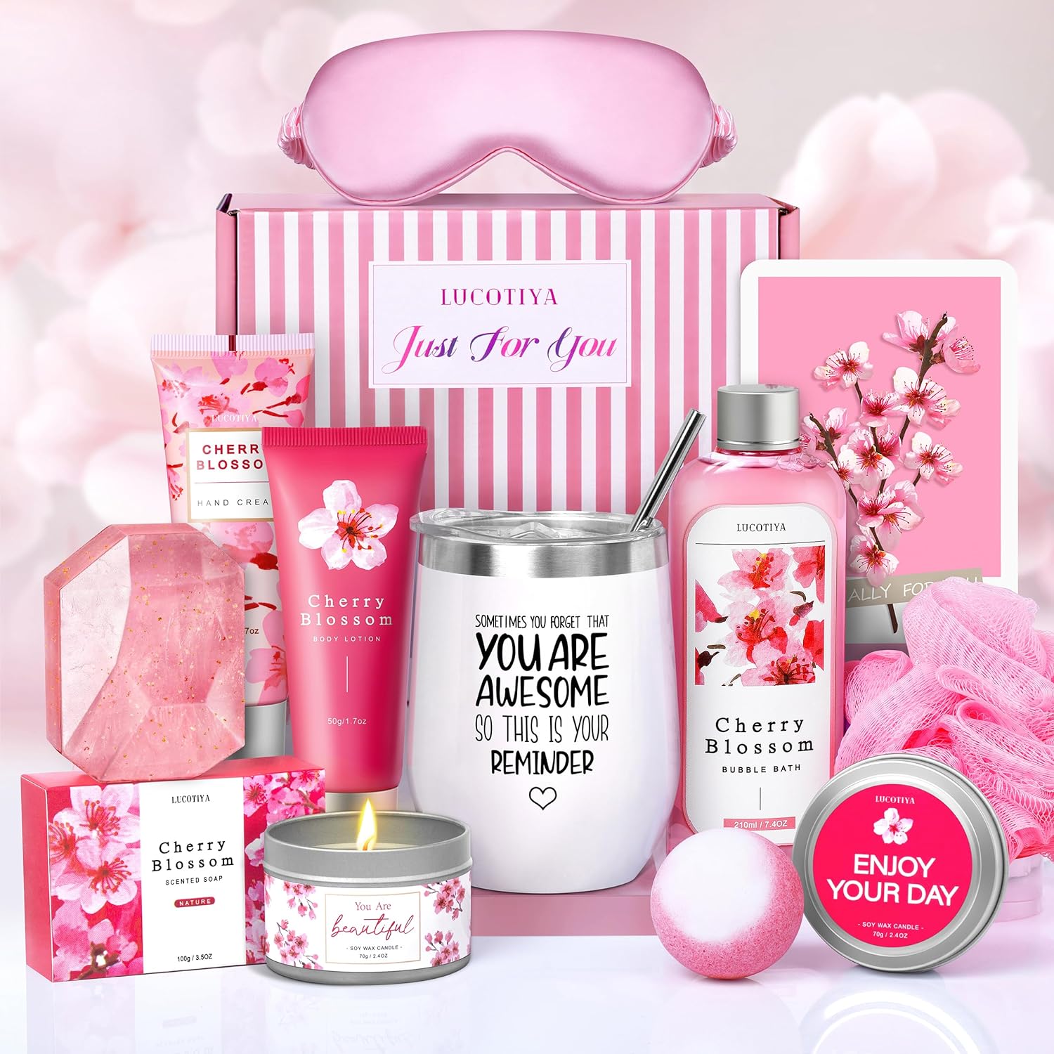 Omg such a perfect well put together gifts for time crunches. So pretty great quality with all of the protects in it. I recently had the pleasure of trying out the Gifts for Women Birthday Gifts for Women, Bath and Body Works Gift Set- 10 Pcs Valentine' Mother' Day Gifts and Cherry Blossoms Self Care Package Gift Women. This gift set is a relaxing spa package aimed at providing women with a luxurious and rejuvenating self-care experience.The set includes 10 pieces, each designed to enhance t