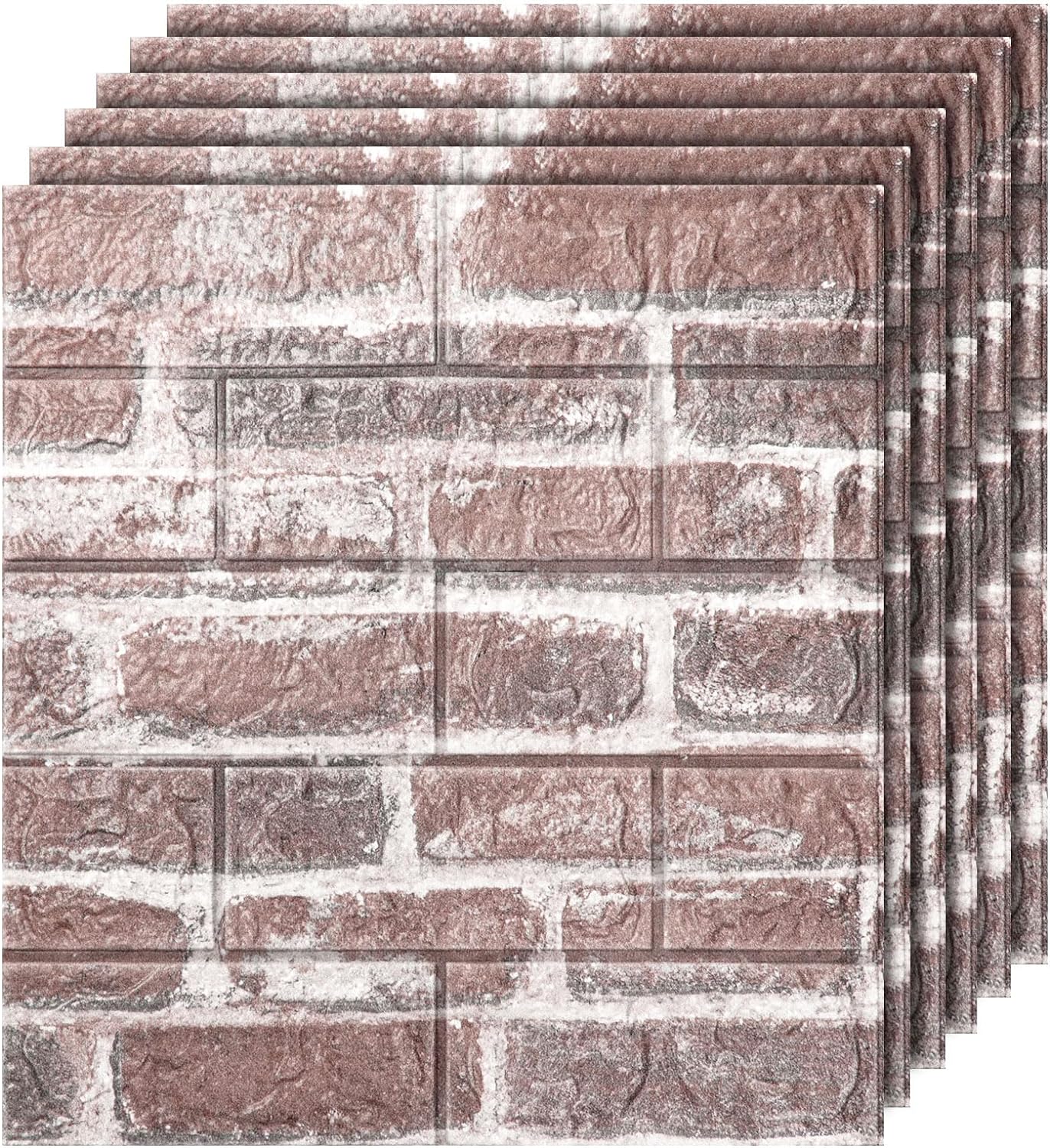 20PCS 3D Wall Panels Peel and Stick Faux Brick Wall Panels Self-Adhesive 3D Brick Wallpaper Foam Stone Wall Panel for Bedroom, Kitchen, Home Decor