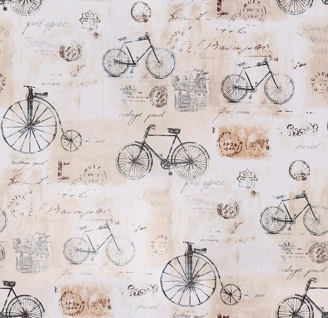 Vintage Wallpaper Peel and Stick - Bike Boho Peel and Stick Wallpaper - Removable Wallpaper Stick and Peel - Boho Wallpaper for Bathroom Bedroom Contact Paper, Self Adhesive Wall Paper 17.71 x 118