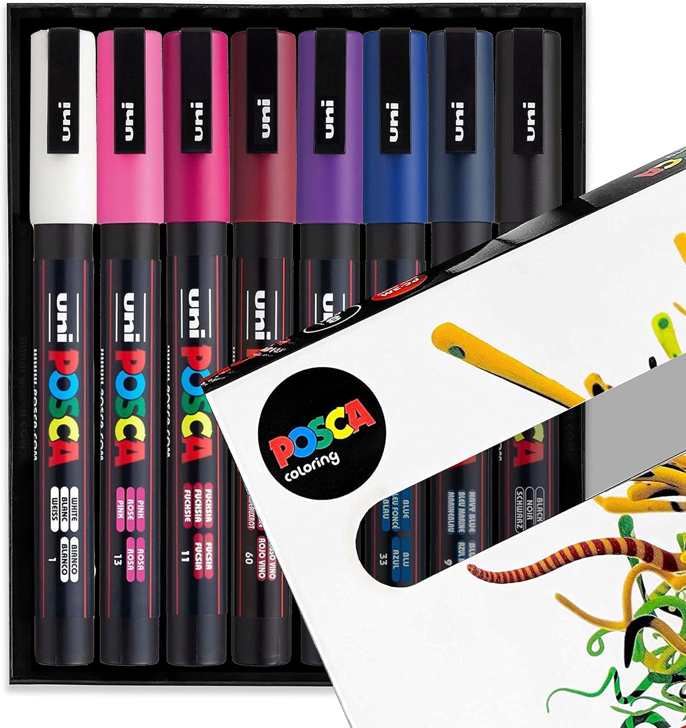 POSCA Colouring - PC-3M Midnight Tones - Set of 8 - in Gift Box