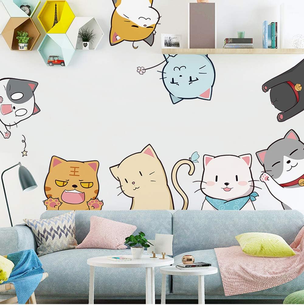 Wall Stickers, Cats and Kitten Pattern, Nursery Murals for Kids Bedroom