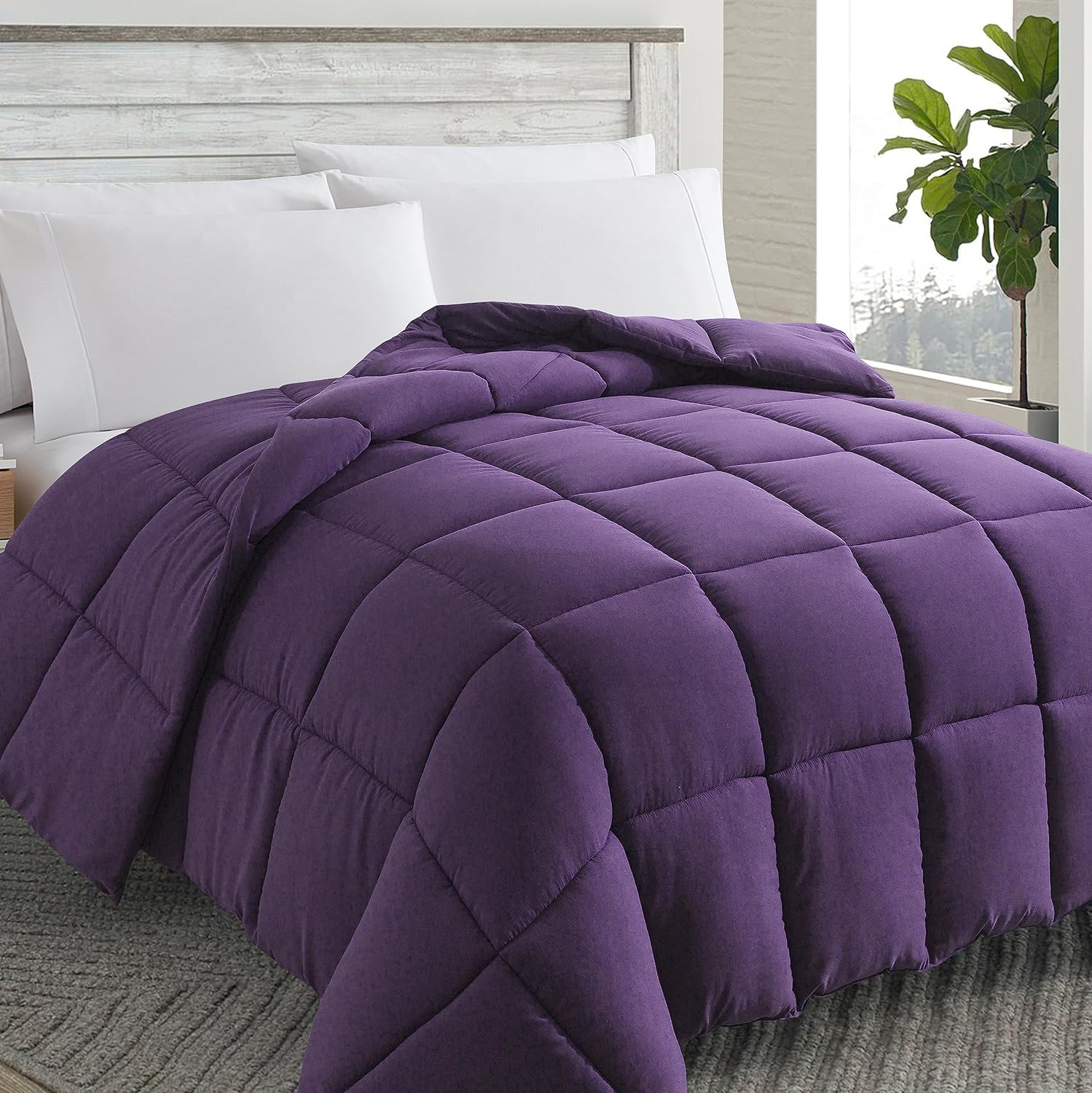 Cosybay Down Alternative Comforter (Purple, Twin) - All Season Soft Quilted Twin Size Bed Comforter - Duvet Insert with Corner Tabs -Winter Summer Warm Fluffy, 64x88 inches