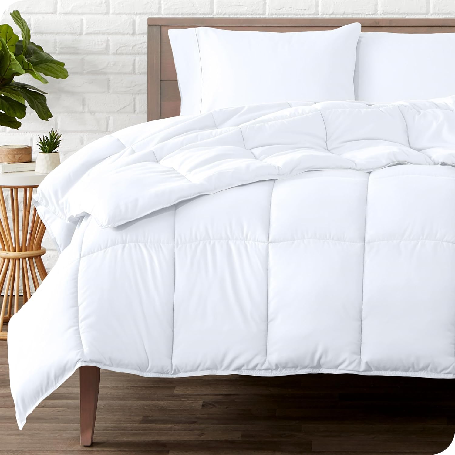 Bare Home Duvet Insert Comforter - Queen Size - Goose Down Alternative - Ultra-Soft - Premium 1800 Series - All Season Warmth - Bedding Comforter (Queen, White)