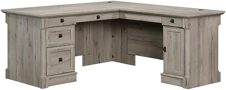 Bowery Hill L-Shaped Contemporary Engineered Wood Computer Desk in Split Oak