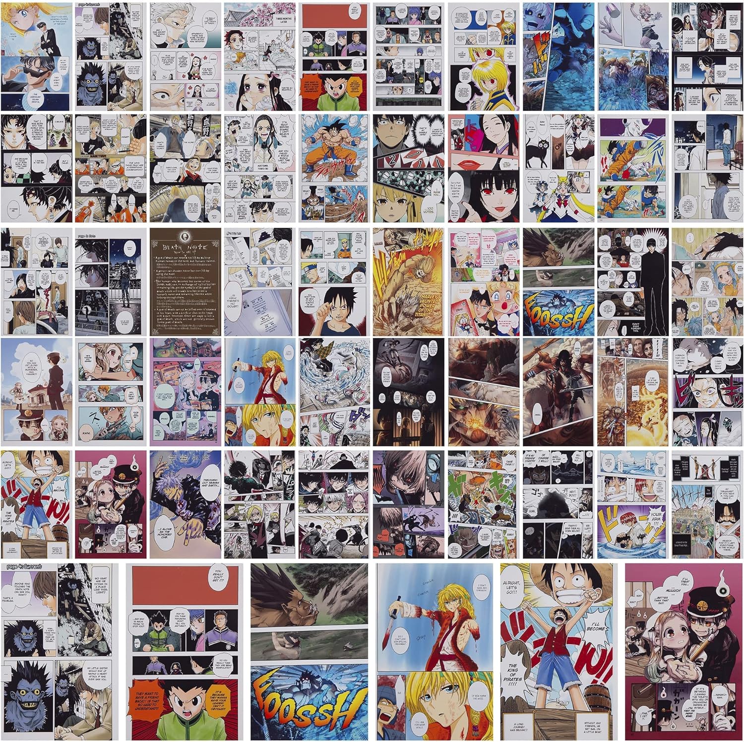 50PCS Manga Panels for Wall, Manga Wall Decor, Anime Posters for Room Aesthetic, Anime Room Decor, Anime Aesthetic, Manga Wall Collage, Anime Collage Kit, Posters Anime Decor, Manga Posters for Walls, Anime Wall Collage, Anime Wall Decor