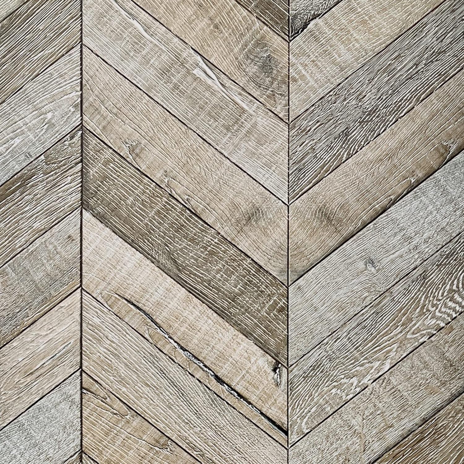 Jeweluck Wood Wallpaper Herringbone Peel and Stick Wallpaper 17.7inch118.1inch Rustic Wood Wallpaper Shiplap Wood Contact Paper Removable Self Adhesive Wall Paper for Cabinets Decorative Vinyl