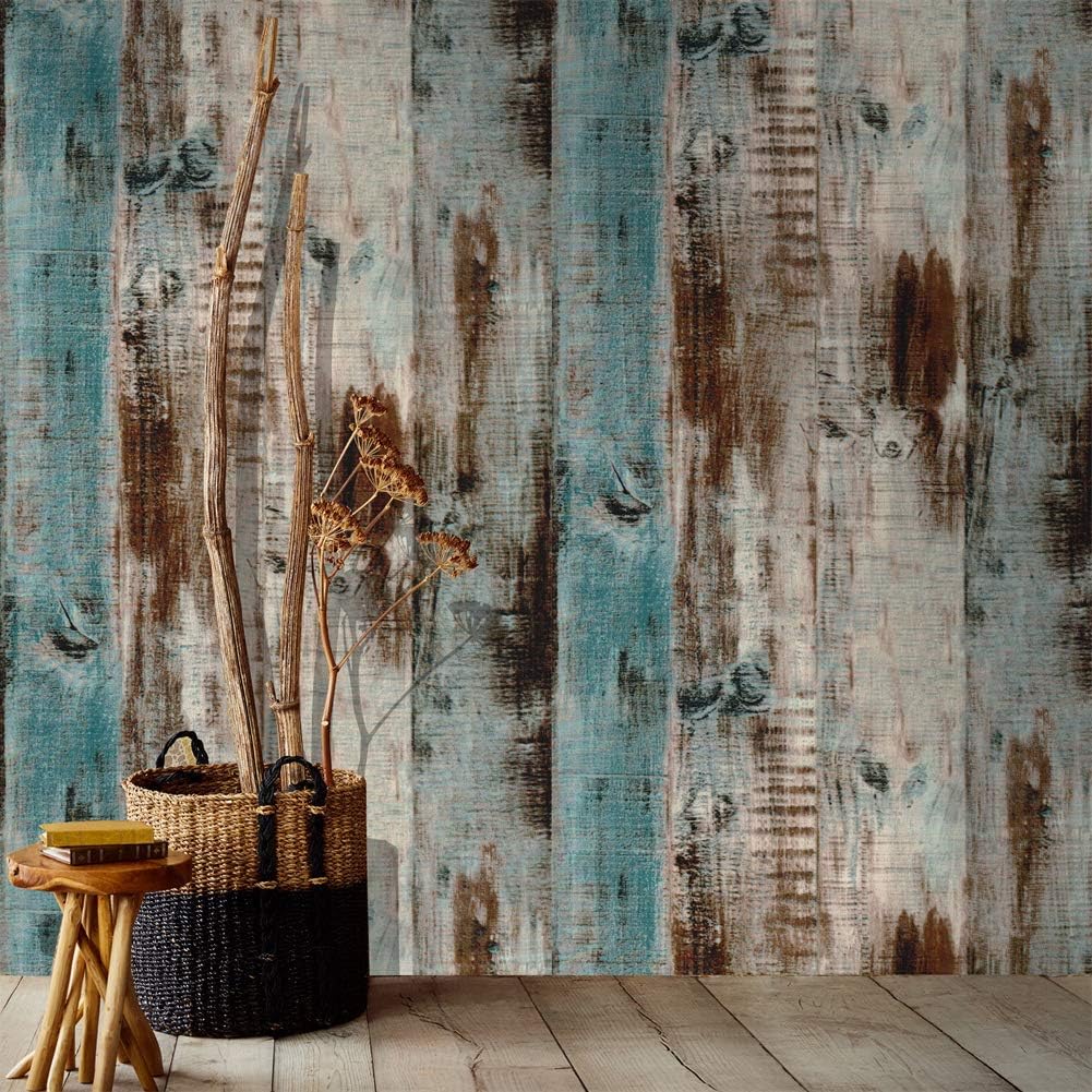 Orgrimmar 236 x 17.8 Wood Peel and Stick Wallpaper Self-Adhesive Removable Wallpaper Covering Decorative Stick Film Vintage Wood Panel Wallpaper Vinyl Simulated Decal Roll