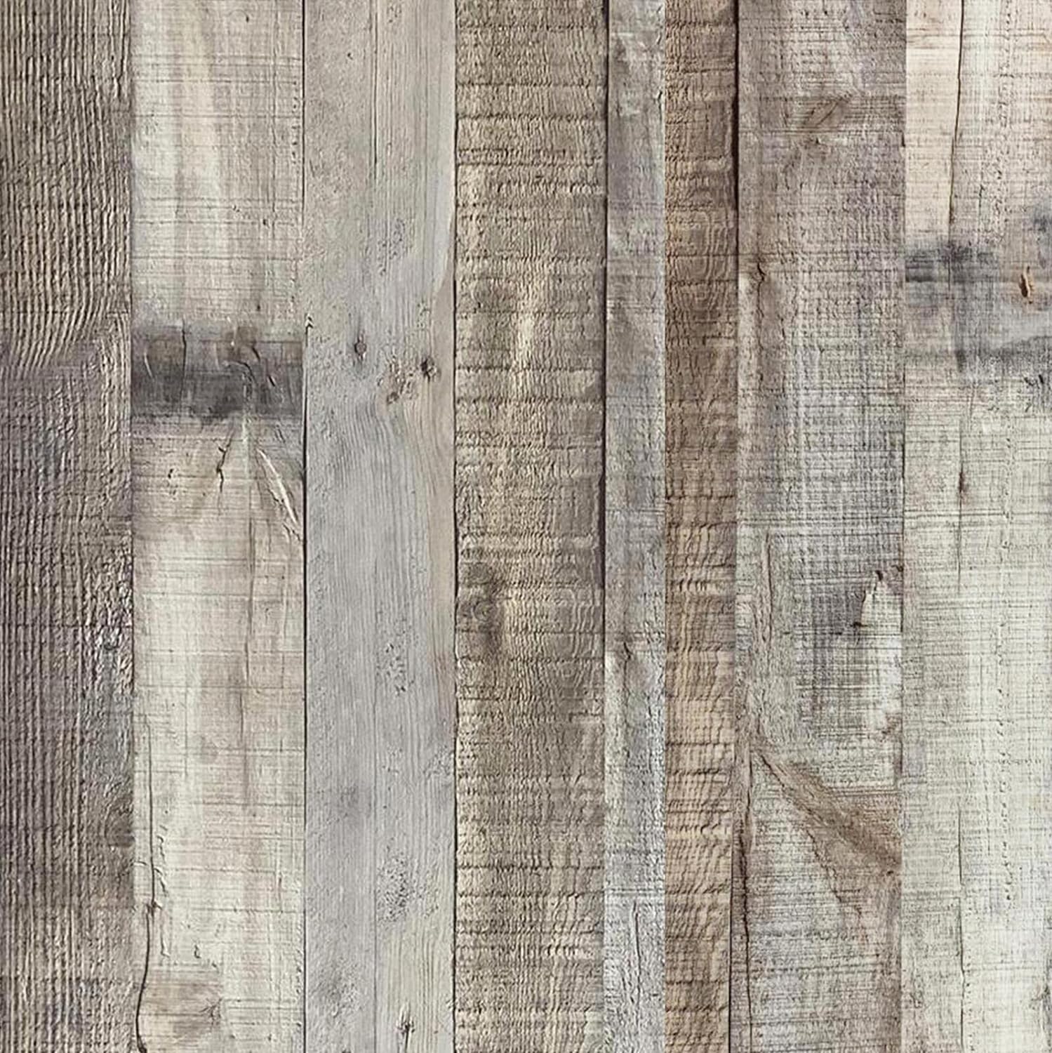 Grey Peel and Stick Wood Plank Wallpaper Shiplap 17.7in x 236in Self Adhesive Decorative Reclaimed Vinyl Wood Look Wall Paper Rustic Wood Wall Covering Contact Paper Roll