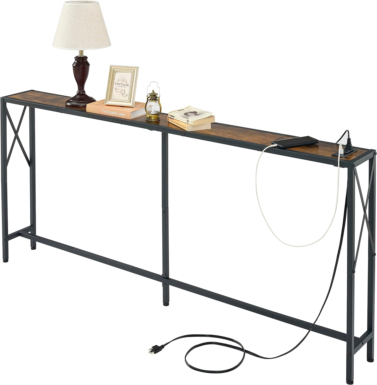 Console Table, Narrow Sofa Table, Entryway Table, Industrial Sofa Table for Hallway, Living Room, Bedroom, Long Console Table