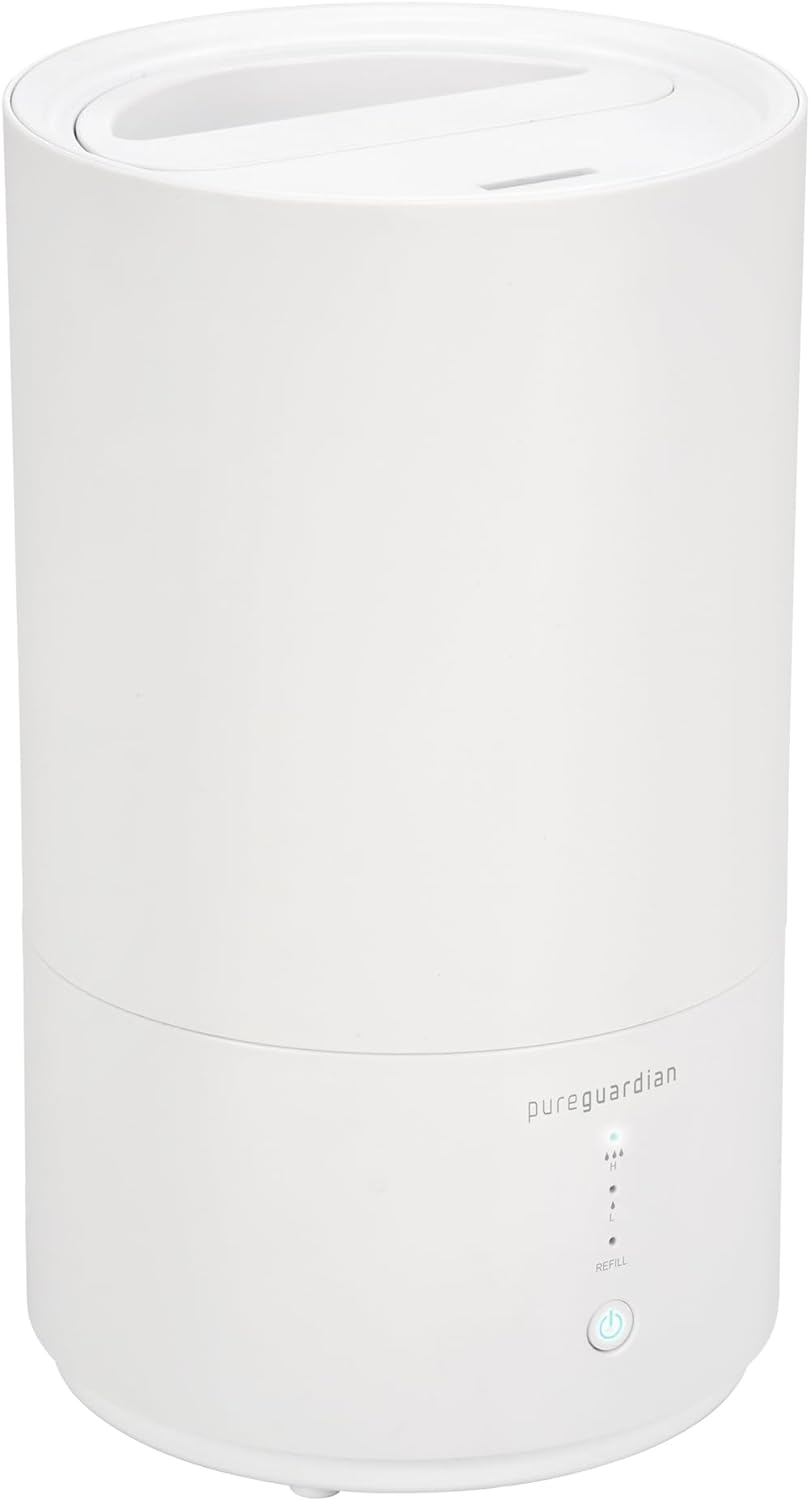 PureGuardian 30-Hour 0.80 Gal. Top Fill Cool Mist Ultrasonic Humidifier with Aromatherapy Tray, H950AR White