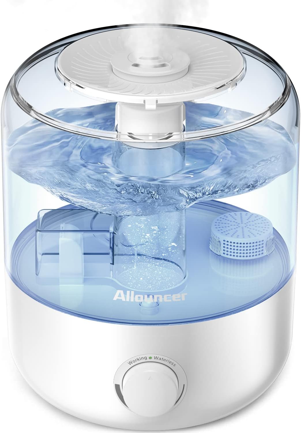 Humidifiers for Bedroom, Top Fill 2.5L Large Water Tank, Auto Shut-Off, Super Quiet Cool Mist Humidifiers for Baby, Ultrasonic Air Humidifier for Large Room with 360 Double Rotating Nozzles
