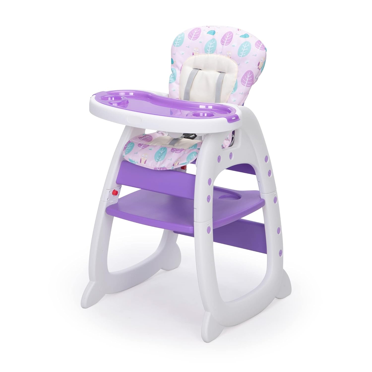 SANDINRAYLI 3 in 1 Baby High Chairs, Plastic Baby Chairs with 3-Position, Convertible Highchair with Adjustable Tray, Space Saver Feeding Chair(Purple)