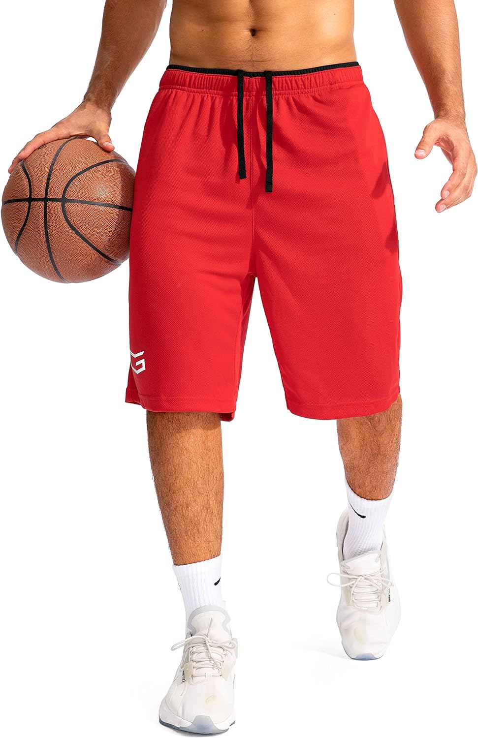 G Gradual Men' Basketball Shorts with Zipper Pockets Lightweight Quick Dry 11 Long Shorts for Men Athletic Gym