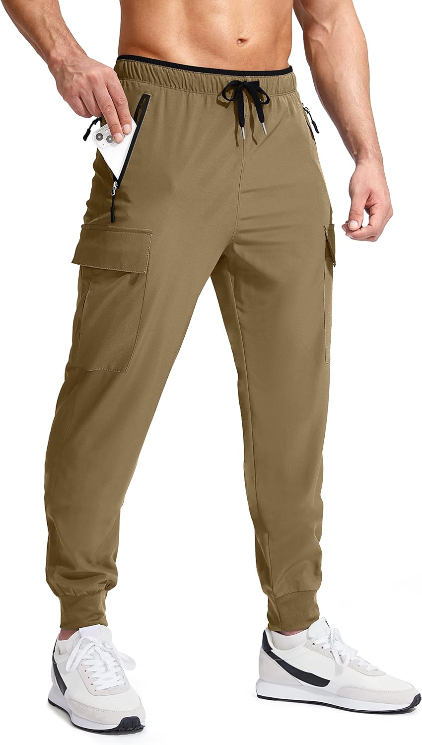 G Gradual Men' Joggers Hiking Cargo Pants Multi Pockets Lightweight Quick Dry Athletic Travel Golf Outdoor