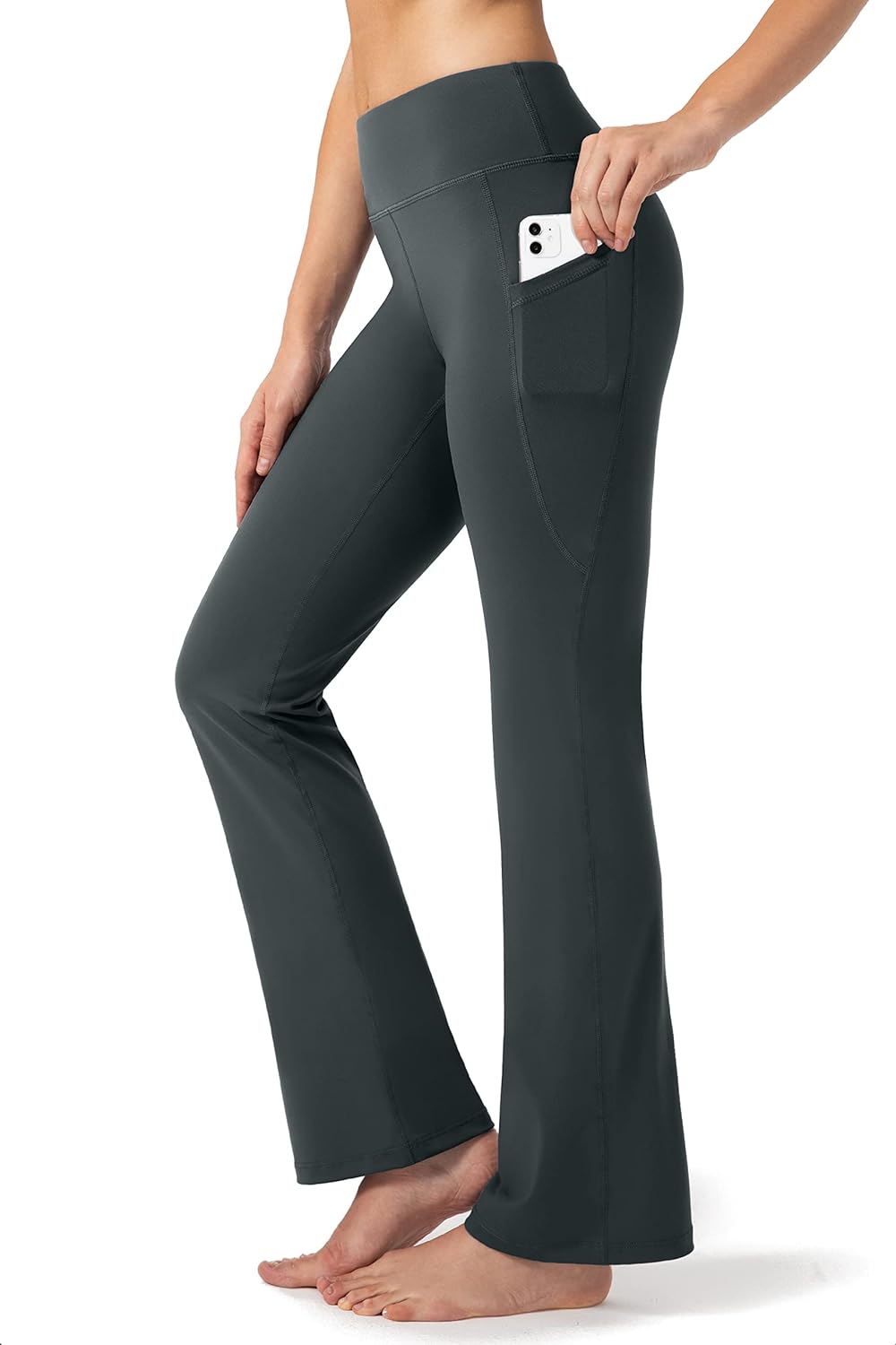 28/30/32/34 Inseam Women' Bootcut Yoga Pants Long Bootleg High-Waisted Flare Pants with Pockets