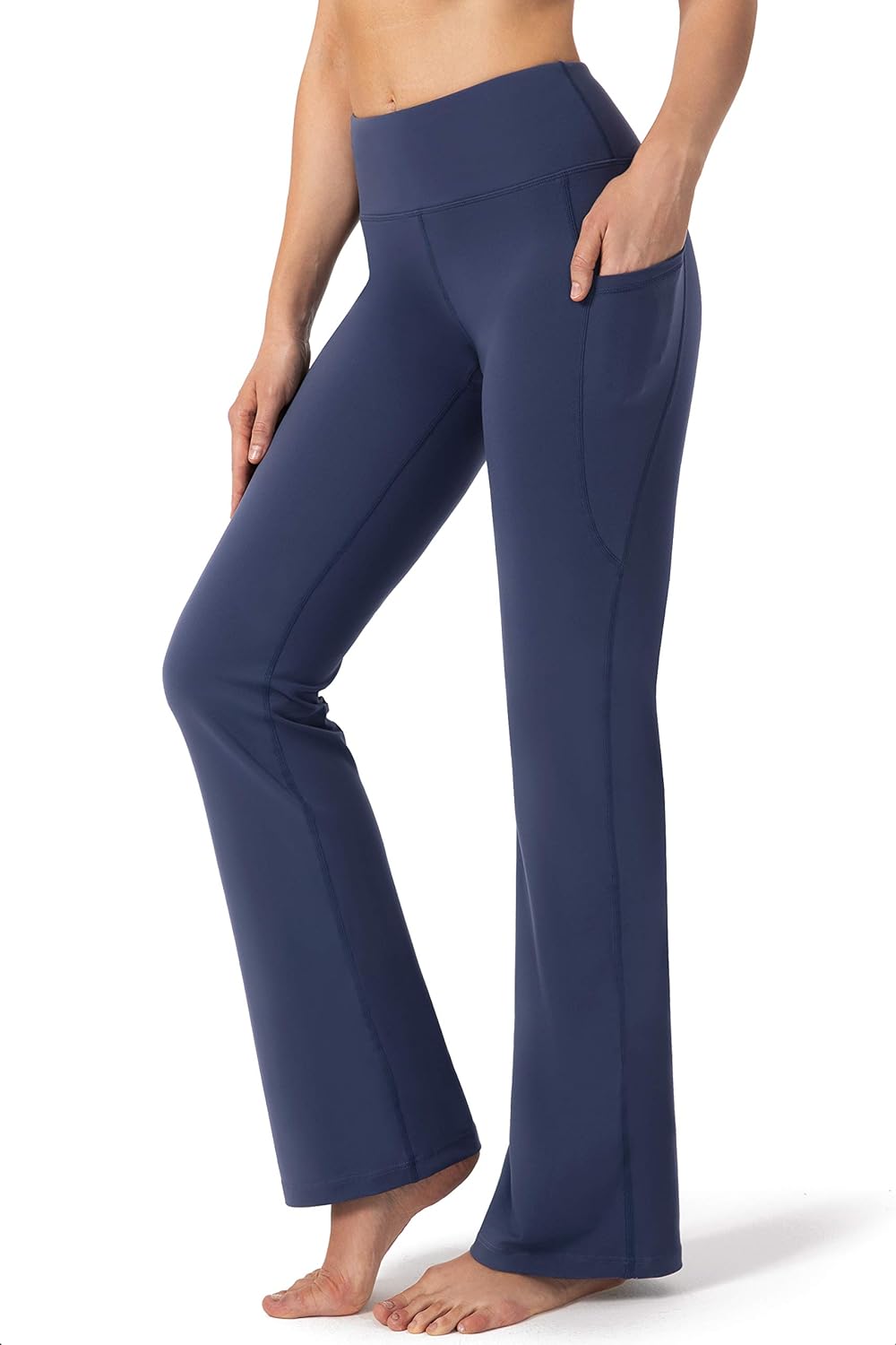 28/30/32/34 Inseam Women' Bootcut Yoga Pants Long Bootleg High-Waisted Flare Pants with Pockets