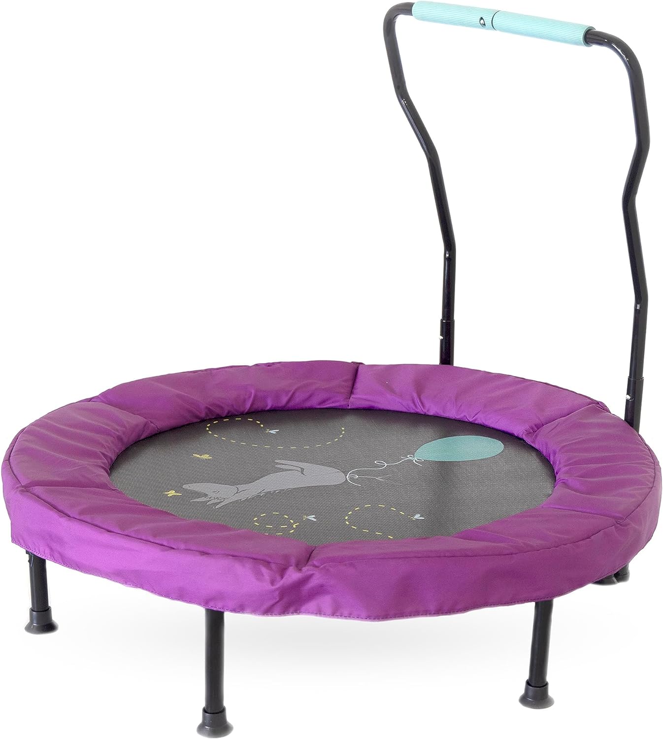 SKYWALKER TRAMPOLINES 36 Inch Indoor Outdoor Mini Trampoline for Kids and Toddlers with Net Enclosure and Handlebar, Durable Steel Frame, Safety Padding up to 100LB (Winnie The Pooh)