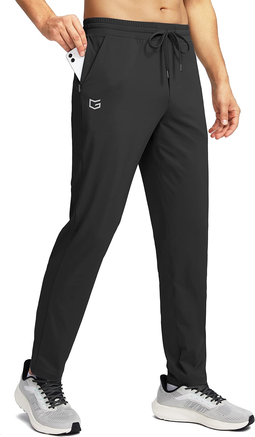 G Gradual Mens Sweatpants Zipper Pockets Tapered Track Athletic Slim Fit Pants for Running, Exercise, Workout