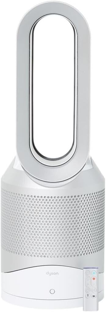 Dyson Pure Hot   Cool Desk Purifier, Purifying Heater   Fan, White and Silver, Non-WiFi with Remote, HP01 (Renewed)