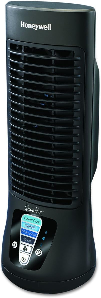 Honeywell HTF210B QuietSet Personal Table Fan, Black  Oscillating Personal Fan with Quiet Operation and 4 Levels of Power and Sound