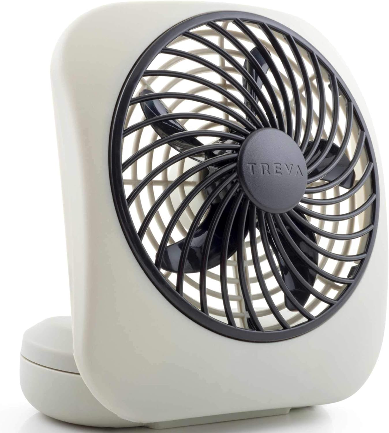 O2COOL Treva 5 Inch Battery Powered Fan Portable Desk Fan 2 Cooling Speeds with Compact Folding & Tilt Design Small Fan Cubicle Accessories Mini Fan Portable (Grey)