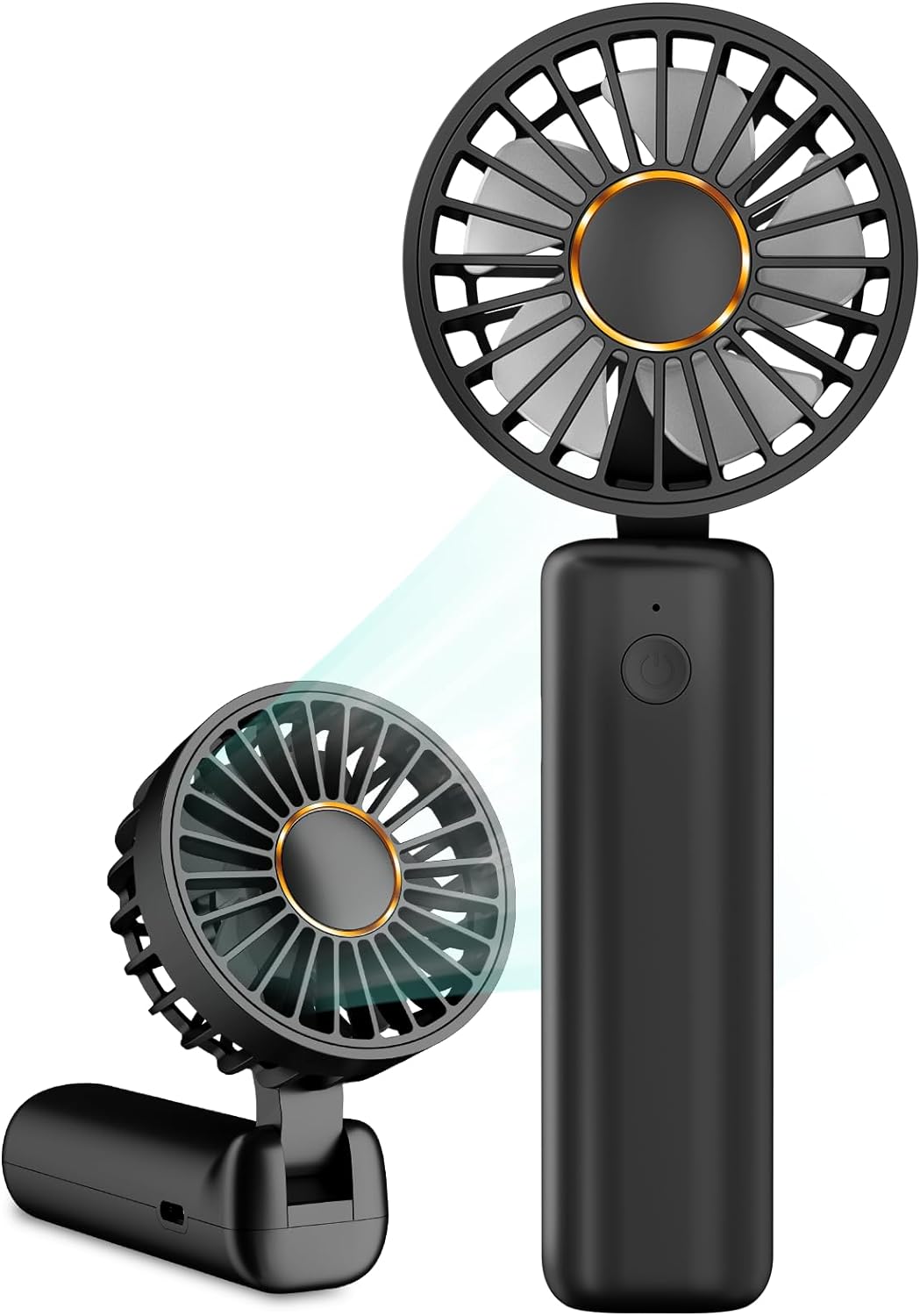 Portable Handheld Fan, Mini Desk Fan Foldable 2000mAh, 180 Ratotion, 3 Speeds, Ultra Quite, Up to 8H Long Use Time, Small Personal Cooling Fans Makeup Eyelash Fan for Women Girl