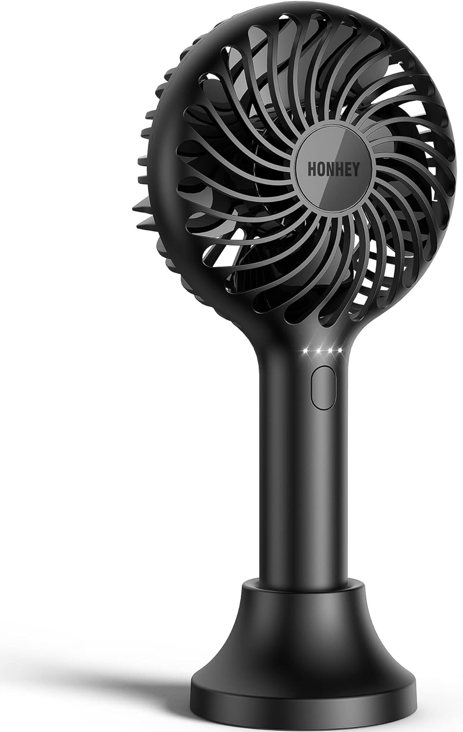 HonHey Handheld Fan Portable, Mini Hand Held Fan with USB Rechargeable Battery, 4 Speed Personal Desk Table Fan with Base, 3-10 Hours Operated Small Makeup Eyelash Fan for Women Girls Kids Outdoor