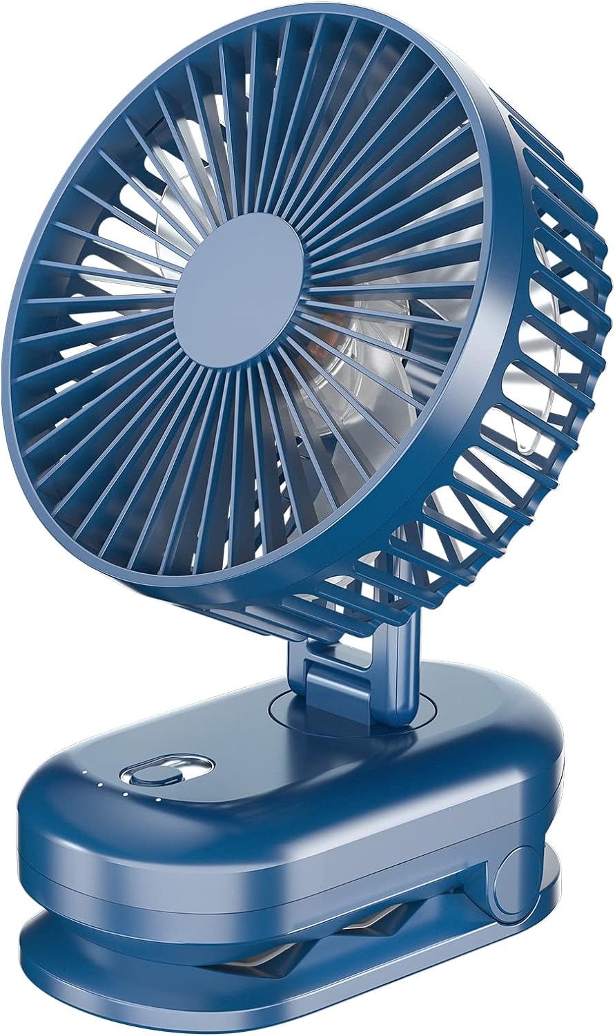 Desk Fan Battery Rechargable Fan5000mAh 180Foldable Portable Personal Fan, 4 Speeds Adjustable 24H Long Battery-life for Home Office Travel Outdoor Gifts for Women Men-Blue