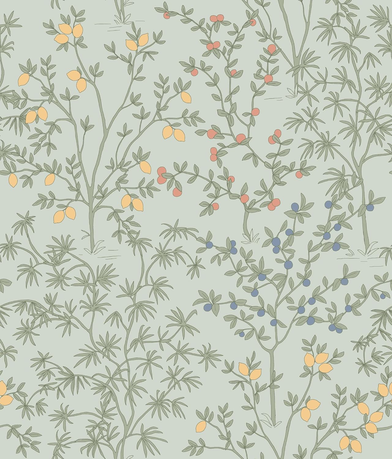 Erin & Ben Co. PSW1453RL Vintage Duck Egg Lemon Grove Premium Peel and Stick Wallpaper, Blue