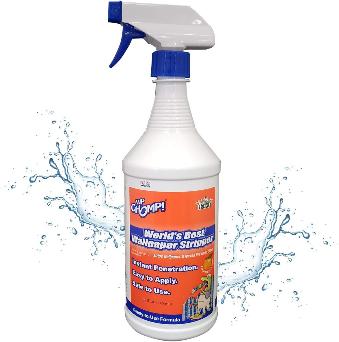 WP Chomp Worlds Best Wallpaper Stripper: and Sticky Paste Remover, Citrus Scent 32oz.trigger