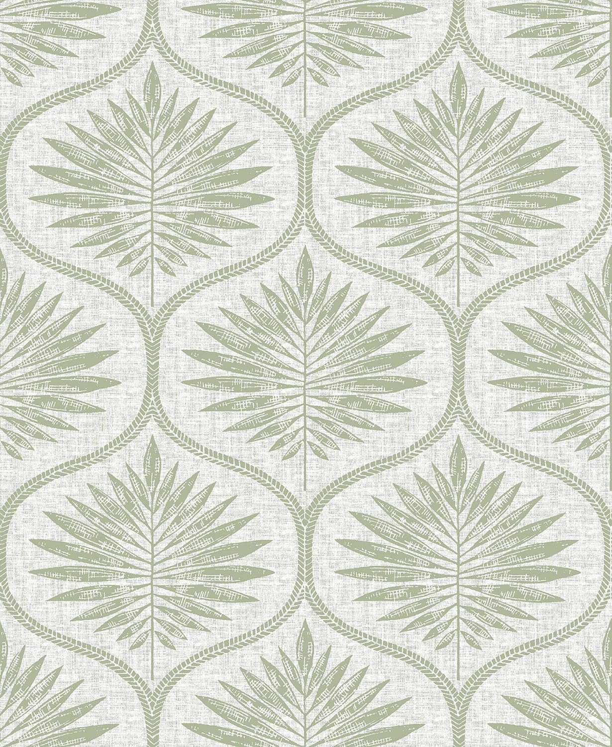 NuWallpaper NUS3621 Primitive Leaves Peel & Stick Wallpaper, Green