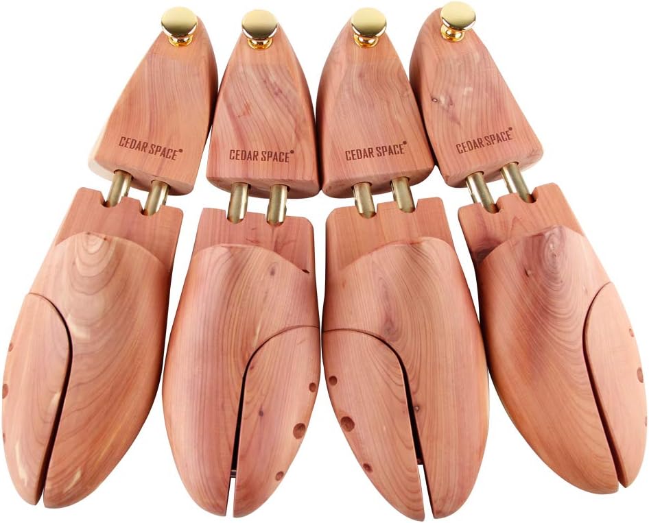 Cedar Space Cedar Shoe Trees for Men, 7.5-14 Sizes Cedar Shoe Trees, 2 Pairs Wooden Shoe Stretcher Tree