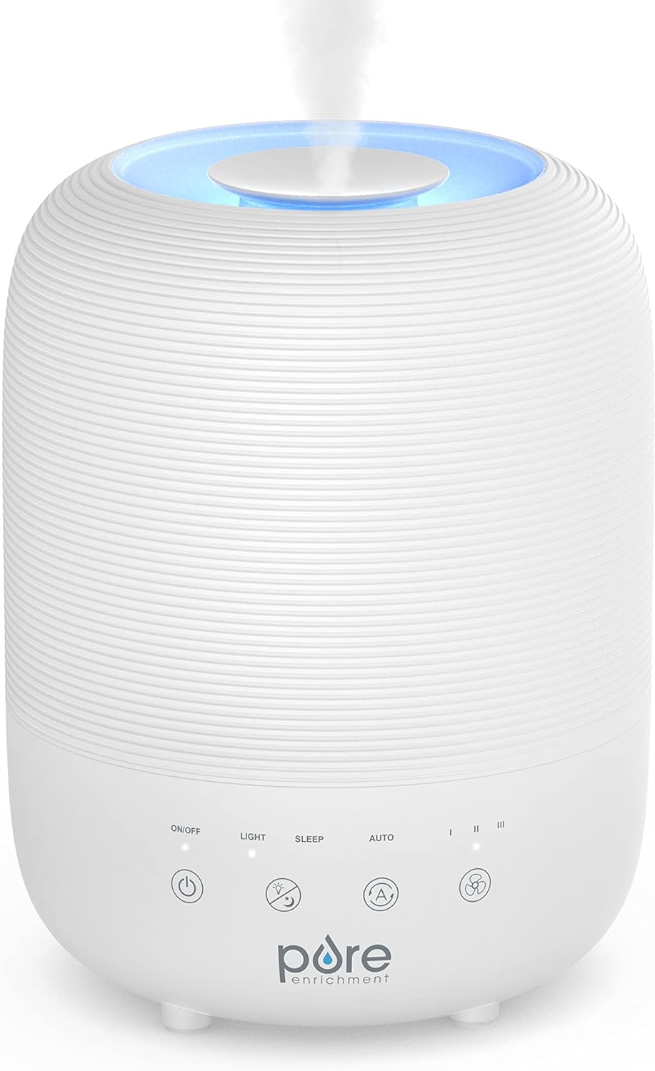 Pure Enrichment HUME Sense Top Fill Humidifier - Patented Magnetic Suspension, Auto Mode Humidity Sensor, 3 Mist Settings, Optional Night Light, Optional Aromatherapy, Sleep Mode & Auto Shut-Off