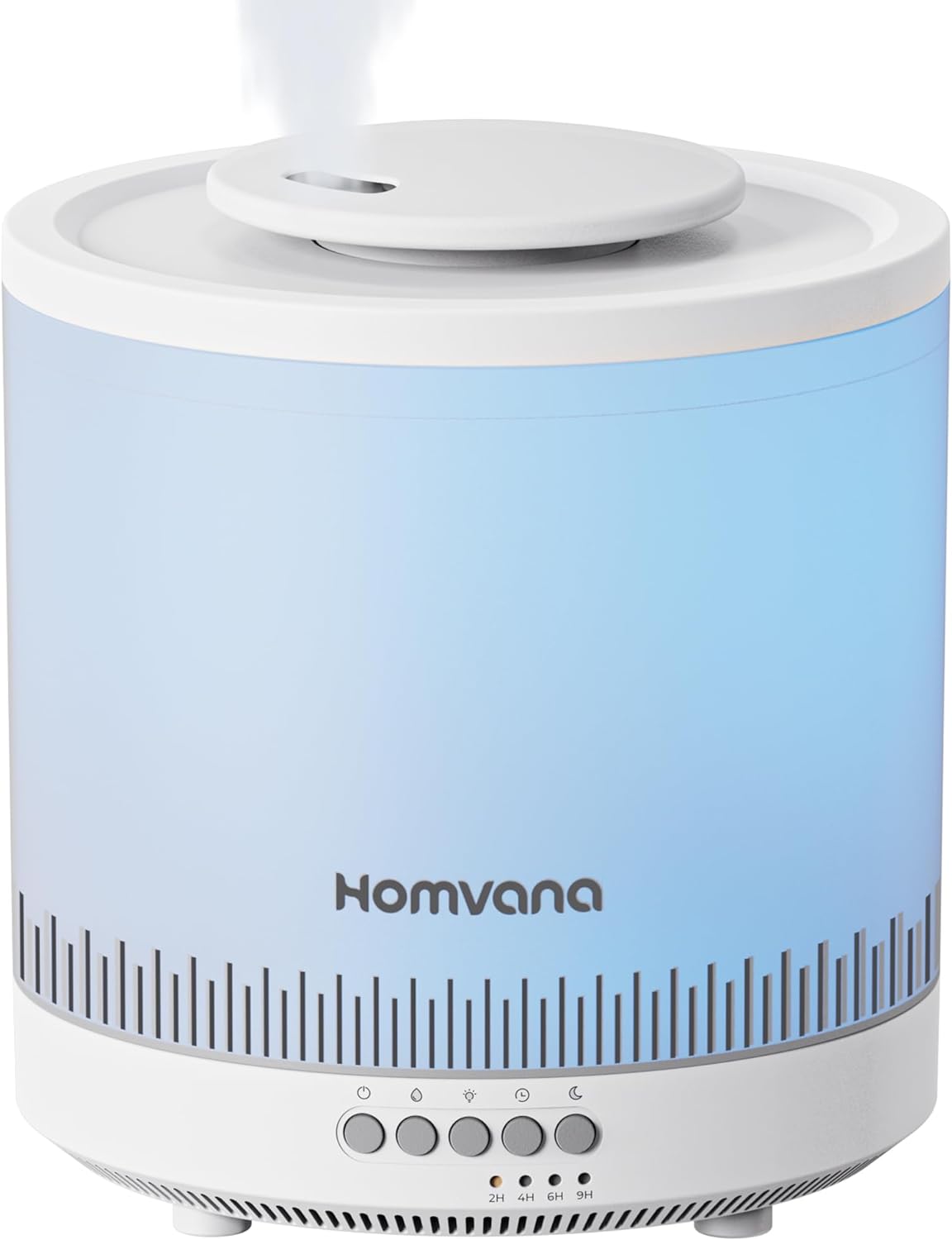 Homvana Easy to Clean Humidifiers for Bedroom, 1.8L Cool Mist Top Fill Essential Oil Diffuser for Baby Nursery, 3 in 1 Ultrasonic Humidifier for Home Plants Offices and Tents, 7 Color Nightstand Light