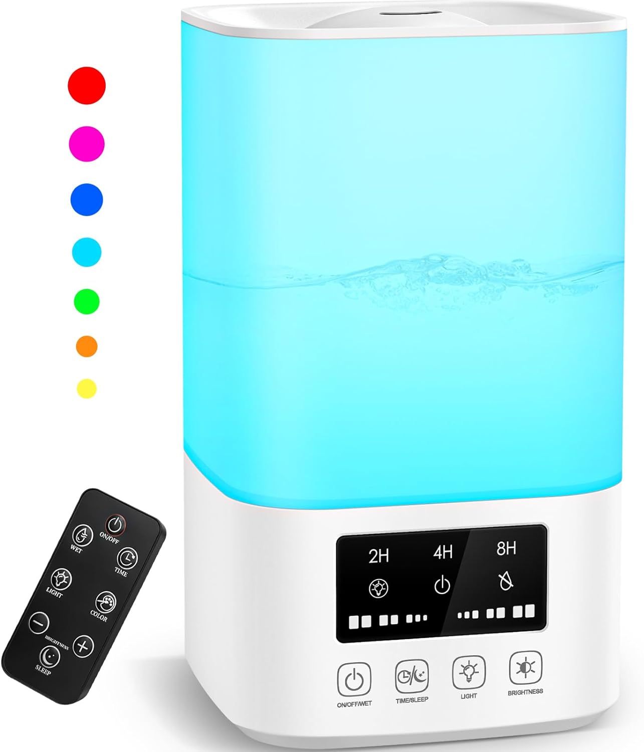 Cool Mist Humidifiers for Bedroom, Upgraded Humidifiers for Large Room Baby Home Plants, Quiet 3L Ultrasonic Air Humidifier Top Fill with Remote Control, Adjustable Nozzle, Night Light, Auto Shutoff