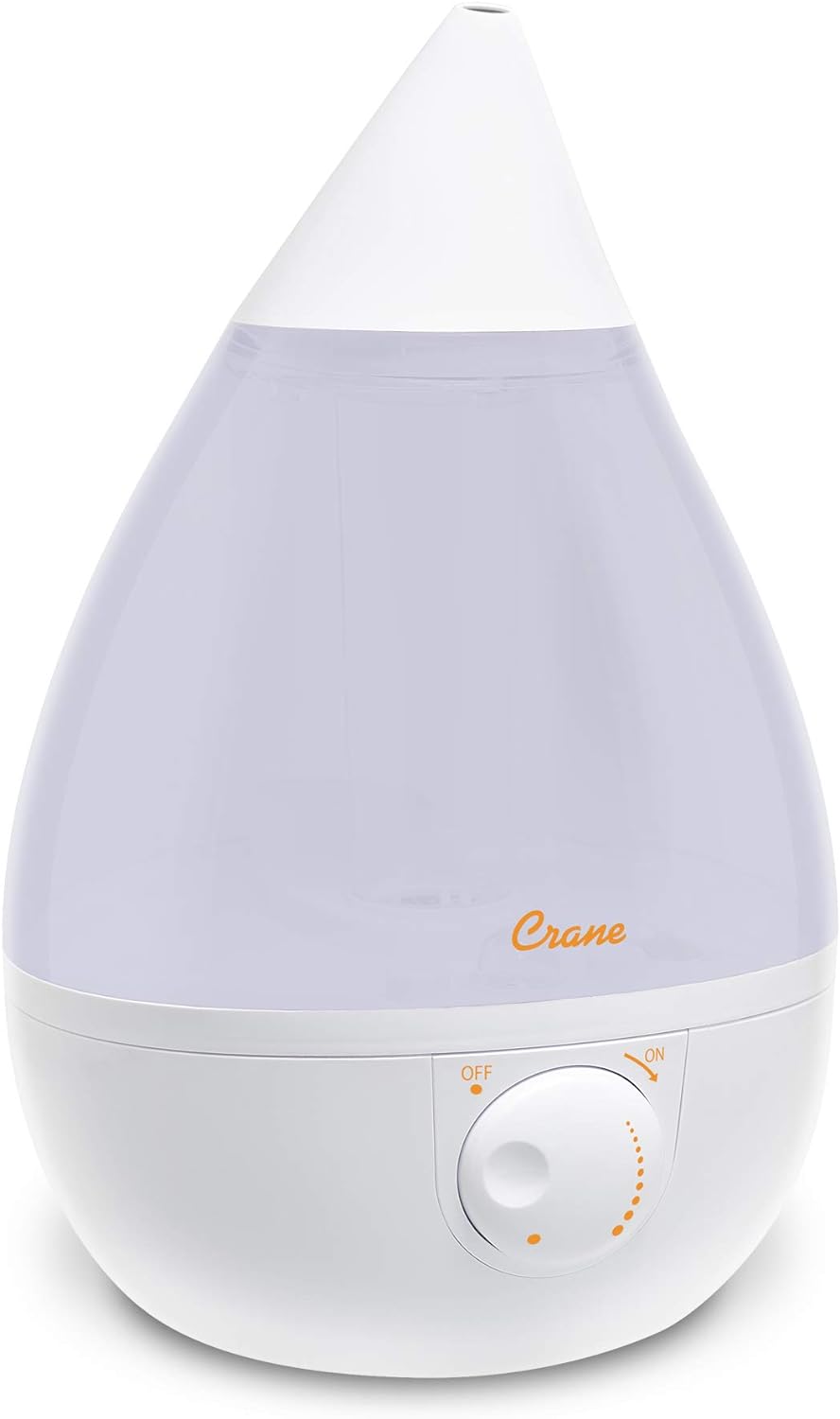 Crane Ultrasonic Cool Mist Humidifier for Bedroom, Baby Nursery, Kids Room, Plants, or Office, Large 1 Gallon Tank, Filter Optional, White