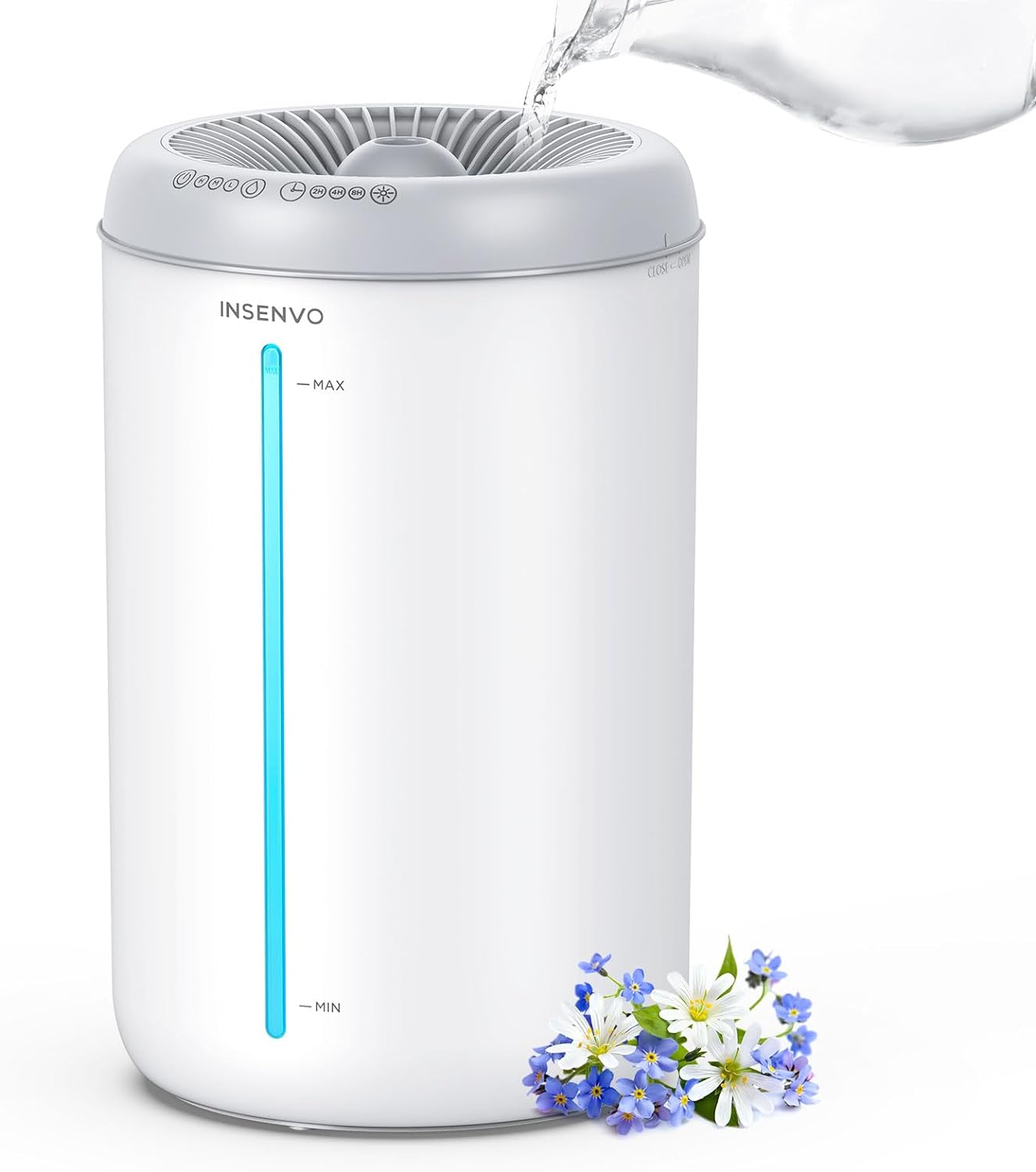 Humidifiers for Bedroom Large Room, 4.5L Air Humidifier for Plants Baby Nursery Home Office, 1.18Gal Top Fill Ultrasonic Cool Mist Humidifiers with 3 Mist Levels, Auto Shut-Off, Night Light